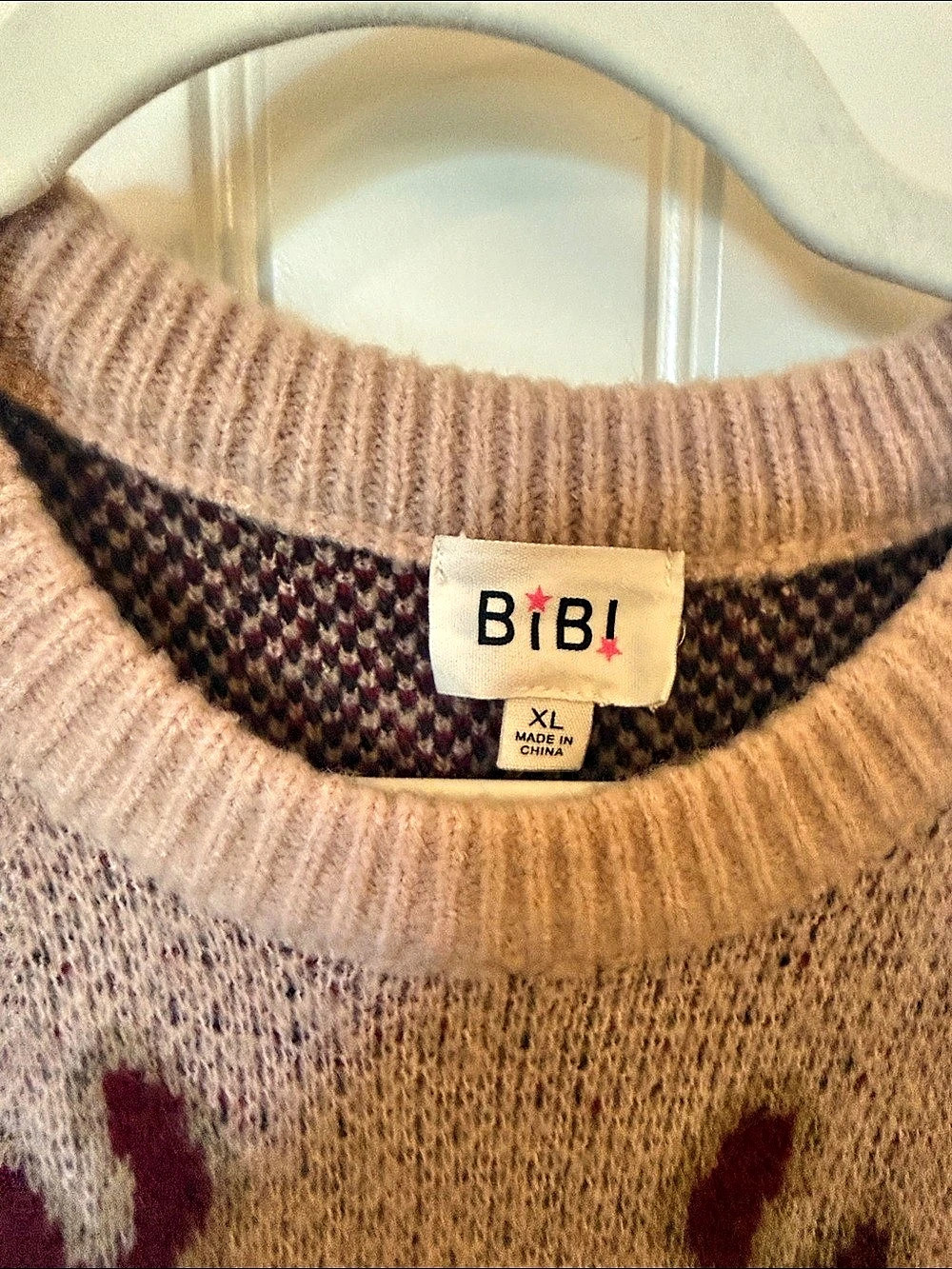 Bibi Reindeer Sweater in Beige XL Like New - Picture 3 of 7